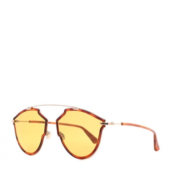 New - DIOR BUTTERFLY SUNGLASSES SOREALRISE 06J70 GOLD/HAVANA 58MM - Picture 2 of 11